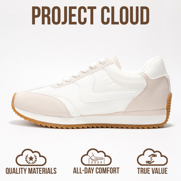 Project Cloud |"Madison" Fashion Sneakers for Women | ProjectPlush Memory Foam Technology | Anti-Slip