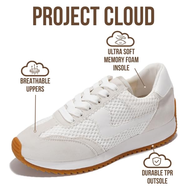 Project Cloud |"Madison" Fashion Sneakers for Women | ProjectPlush Memory Foam Technology | Anti-Slip