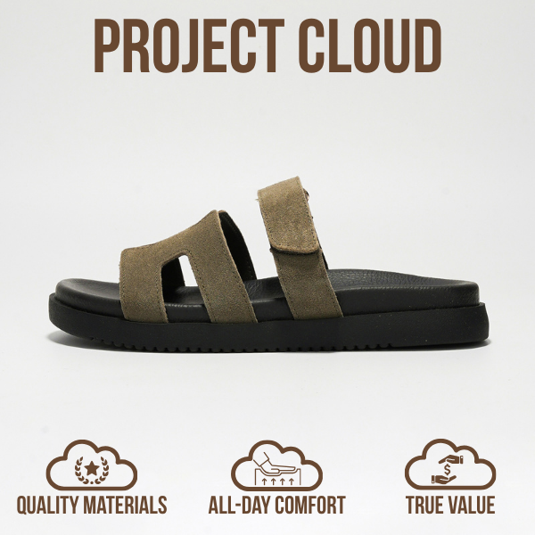 Project Cloud | "Mayven" 100% Genuine Leather Women's Sandals | Memory Foam | Lightweight | Non-Slip