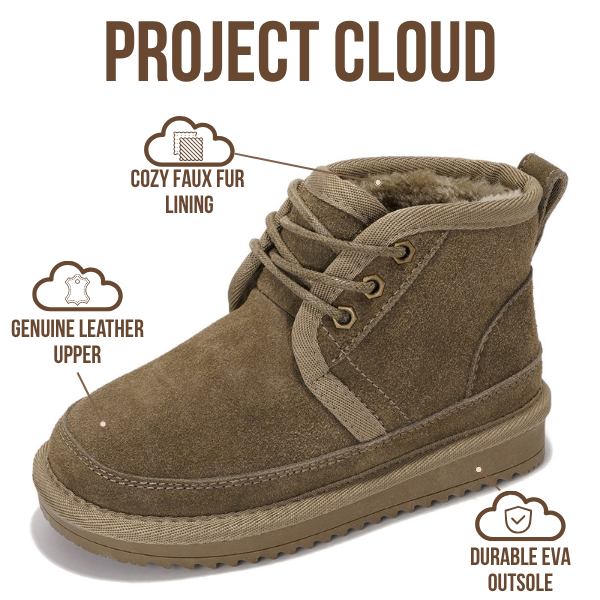 Project Cloud | "Nevada" Fur-Lined Ankle Boots for Kids | Lightweight | Water Resistant | Non-Slip