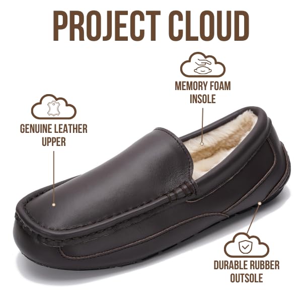 Project Cloud | "Oswin" Genuine Suede Mens Slippers - Loafers | Memory Foam | Lightweight | Non-Slip