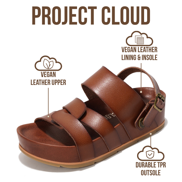 Project Cloud | "Proud" Vegan Leather Platform Sandals - Memory Foam, Lightweight, Non-Slip