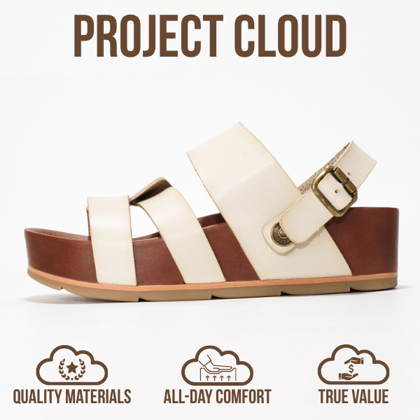 Project Cloud | "Proud" Vegan Leather Platform Sandals - Memory Foam, Lightweight, Non-Slip