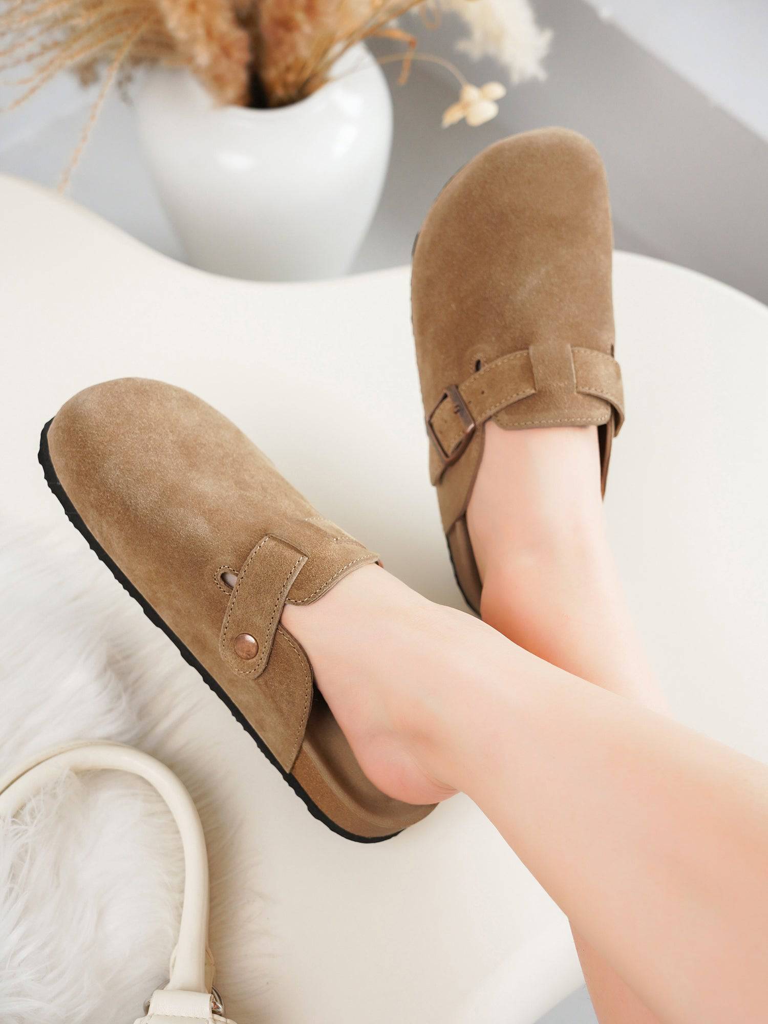 Project Cloud Benton Clogs for Women in Taupe Suede