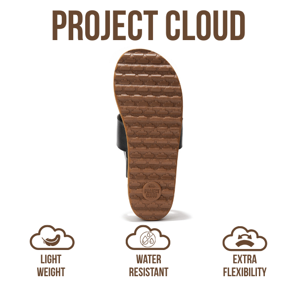 Project Cloud | "Raft" Vegan Leather Women Wedge Sandals | Memory Foam Insole | Lightweight | Non-Slip