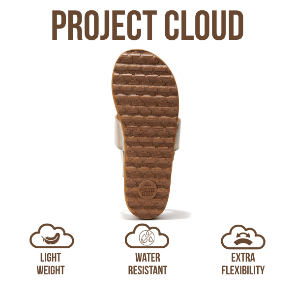Project Cloud | "Raft" Vegan Leather Women Wedge Sandals | Memory Foam Insole | Lightweight | Non-Slip