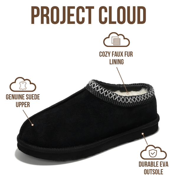 Project Cloud | "Relaxation" Australian Sheepskin Mens Slippers | Memory Foam | Lightweight | Non-Slip