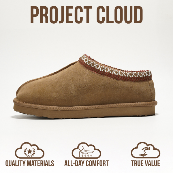 Project Cloud | "Relaxation" Australian Sheepskin Mens Slippers | Memory Foam | Lightweight | Non-Slip