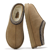 Project Cloud Australian Sheepskin Men's Slippers, brown suede with memory foam and non-slip sole, indoor & outdoor footwear.