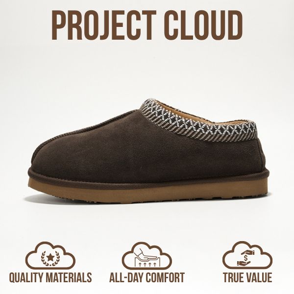 Project Cloud | "Relaxation" Australian Sheepskin Mens Slippers | Memory Foam | Lightweight | Non-Slip