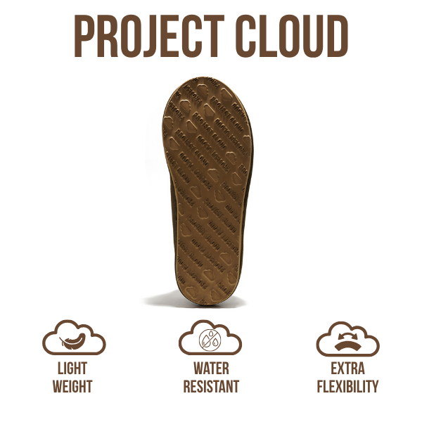Project Cloud | "Relaxation" Australian Sheepskin Mens Slippers | Memory Foam | Lightweight | Non-Slip