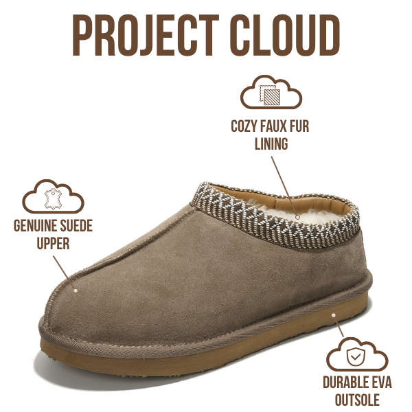 Project Cloud | "Relaxation" Australian Sheepskin Mens Slippers | Memory Foam | Lightweight | Non-Slip