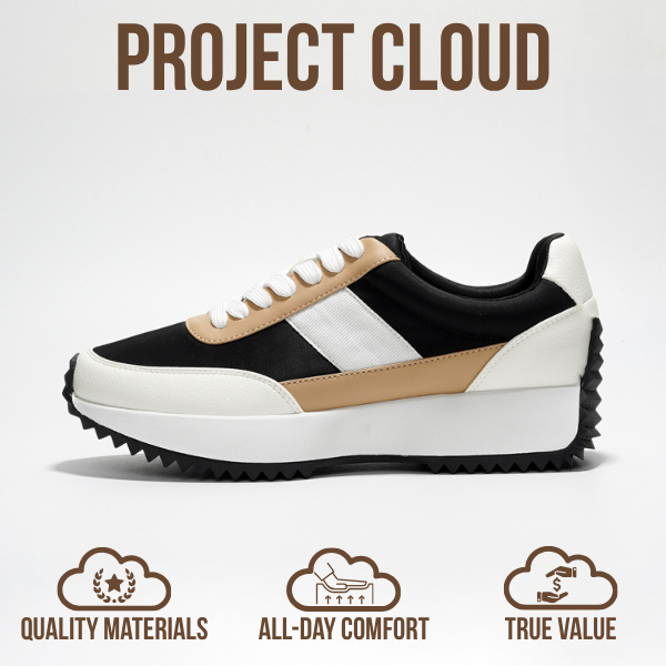 Project Cloud| "Serena" Fashion Sneakers for Women | Memory Foam Insole | Lightweight | Non-Slip