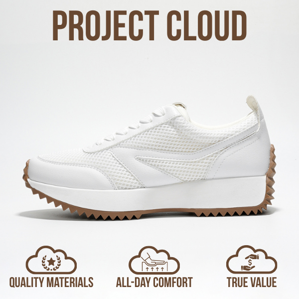 Project Cloud| "Serena" Fashion Sneakers for Women | Memory Foam Insole | Lightweight | Non-Slip