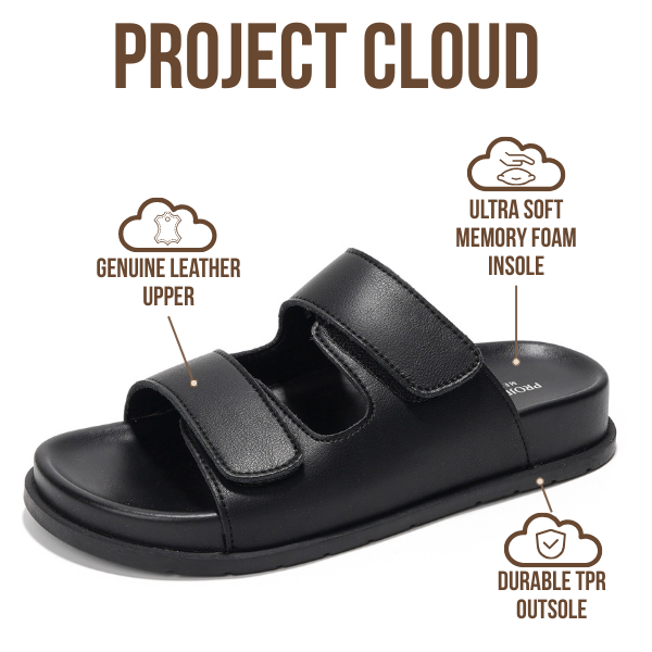 Project Cloud | "Sleek" Platform Sandals for Women - Memory Foam Technology | Lightweight | Non-Slip