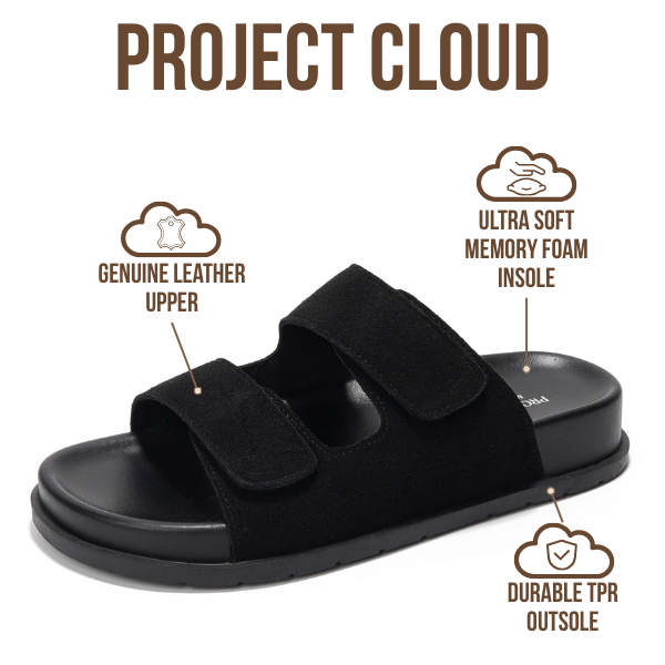 Project Cloud | "Sleek" Platform Sandals for Women - Memory Foam Technology | Lightweight | Non-Slip