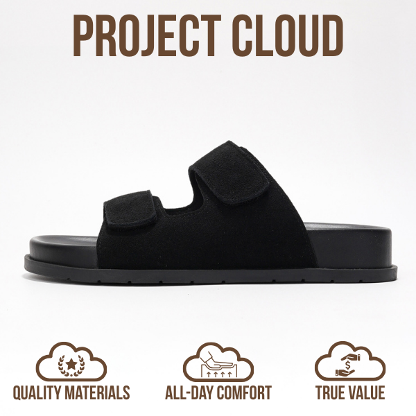 Project Cloud | "Sleek" Platform Sandals for Women - Memory Foam Technology | Lightweight | Non-Slip