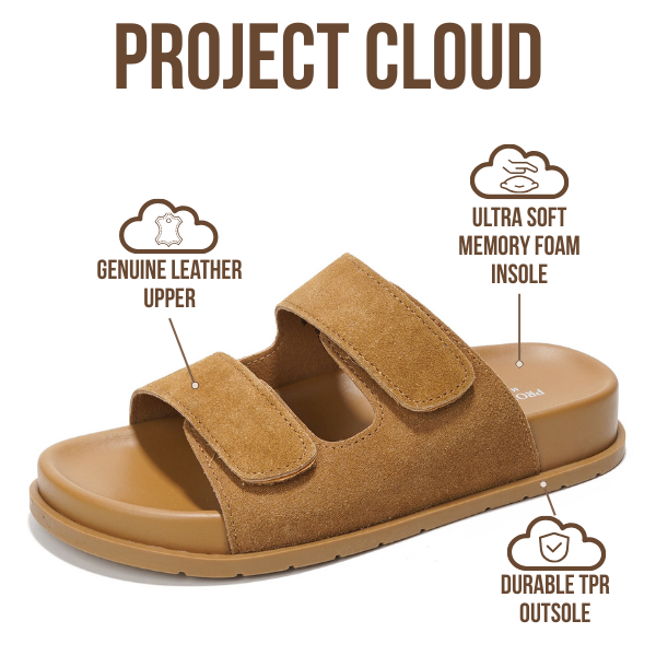Project Cloud | "Sleek" Platform Sandals for Women - Memory Foam Technology | Lightweight | Non-Slip