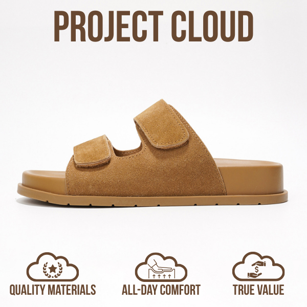 Project Cloud | "Sleek" Platform Sandals for Women - Memory Foam Technology | Lightweight | Non-Slip