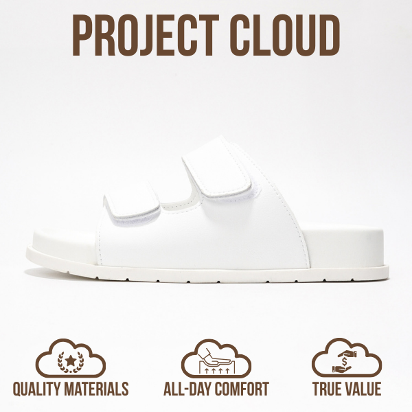 Project Cloud | "Sleek" Platform Sandals for Women - Memory Foam Technology | Lightweight | Non-Slip