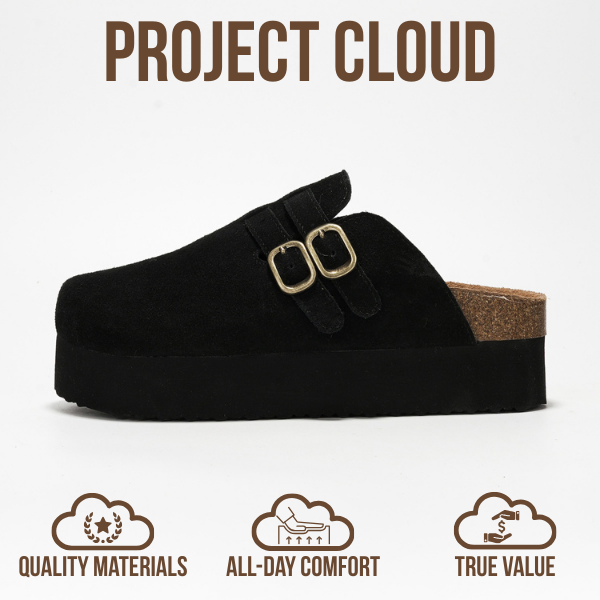 Project Cloud | "Stephi" Genuine Leather Clogs for Women | Memory Foam | Lightweight | Non-Slip