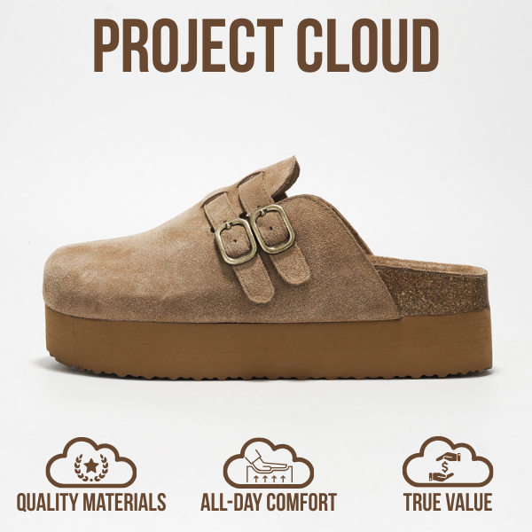 Project Cloud | "Stephi" Genuine Leather Clogs for Women | Memory Foam | Lightweight | Non-Slip
