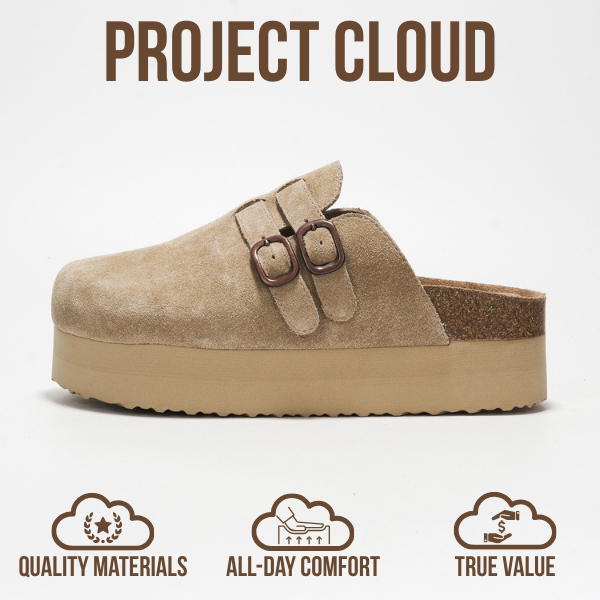 Project Cloud | "Stephi" Genuine Leather Clogs for Women | Memory Foam | Lightweight | Non-Slip