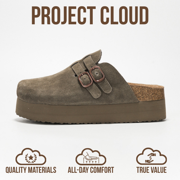 Project Cloud | "Stephi" Genuine Leather Clogs for Women | Memory Foam | Lightweight | Non-Slip