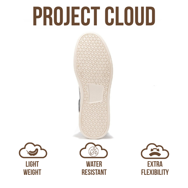 Project Cloud | "Tilton" Vegan Leather Mens Sneakers - Memory Foam Technology | Lightweight | Anti-Slip