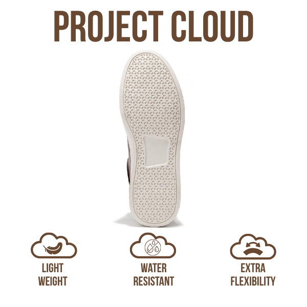 Project Cloud | "Tilton" Vegan Leather Mens Sneakers - Memory Foam Technology | Lightweight | Anti-Slip