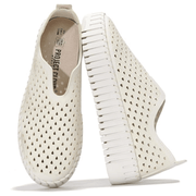 Daffodil Project Cloud leather loafers, lightweight slip-on sneakers with perforated design, comfortable women's work shoes.