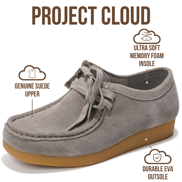 Project Cloud | "Wally" Oxford Shoes for Women | Genuine Leather | Memory Foam | Lightweight | Non-Slip