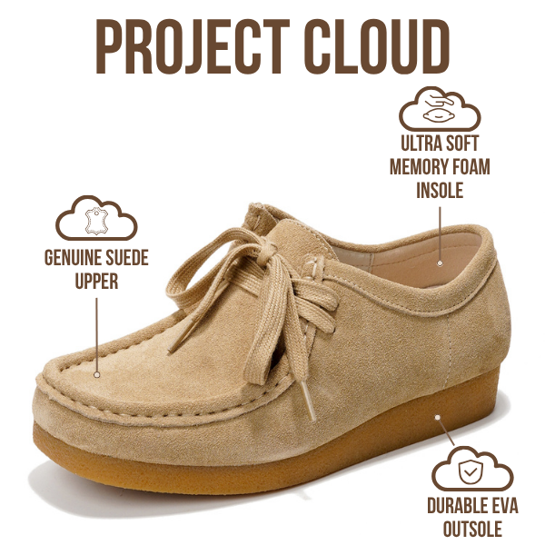 Project Cloud | "Wally" Oxford Shoes for Women | Genuine Leather | Memory Foam | Lightweight | Non-Slip