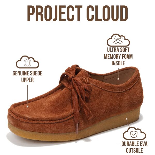 Project Cloud | "Wally" Oxford Shoes for Women | Genuine Leather | Memory Foam | Lightweight | Non-Slip