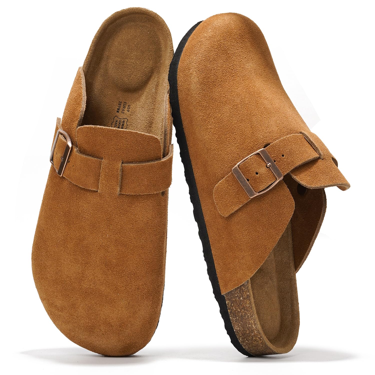 Full Grain Leather Memory Foam Men's Clogs | Arch Support