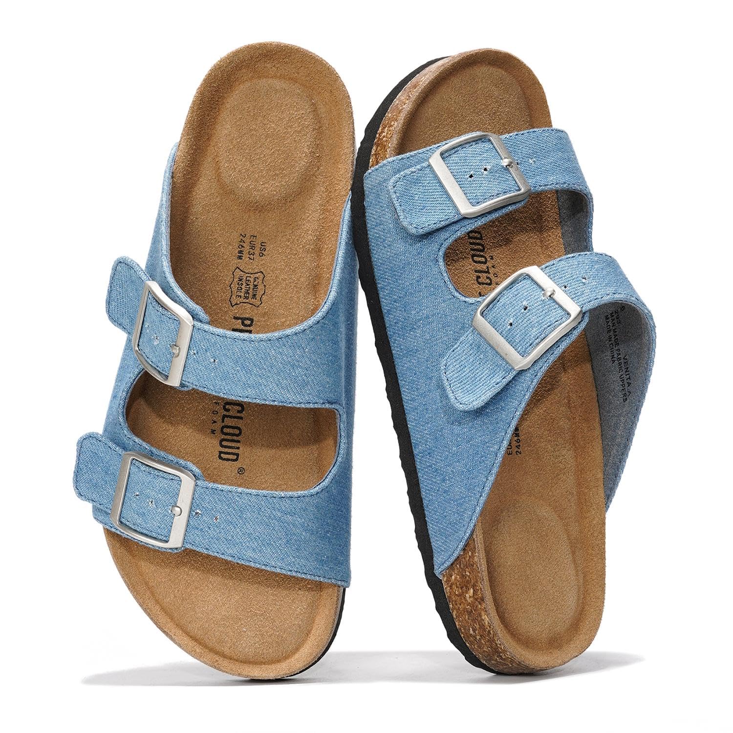 Project Cloud | "Venita" 100% Genuine Leather Womens Sandals | Memory Foam | Lightweight | Non-Slip