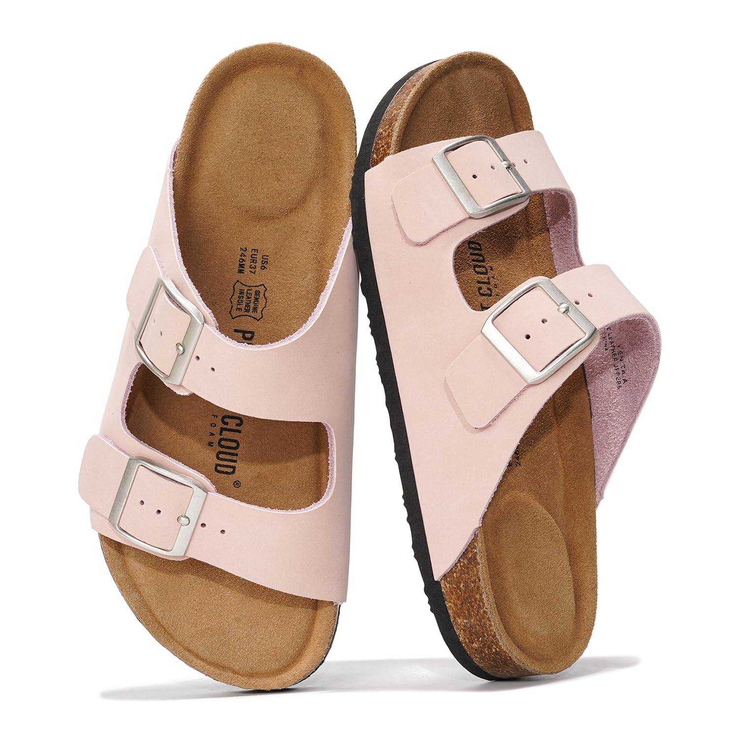 Project Cloud | "Venita" 100% Genuine Leather Womens Sandals | Memory Foam | Lightweight | Non-Slip