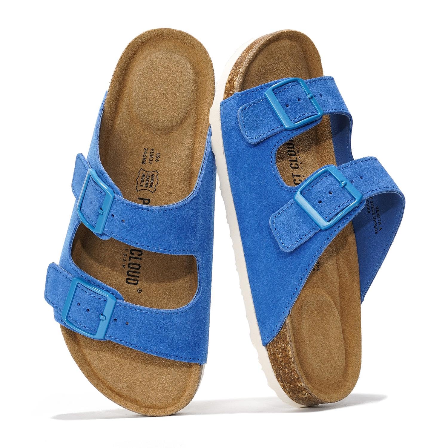 Project Cloud | "Venita" 100% Genuine Leather Womens Sandals | Memory Foam | Lightweight | Non-Slip