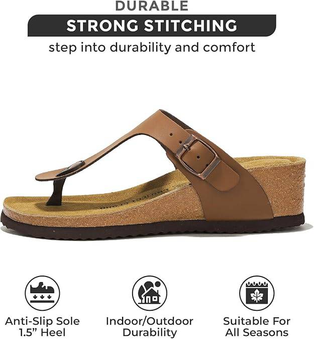 Belize Leather Wedge Sandals by Project Cloud: Leather & Cork Comfort