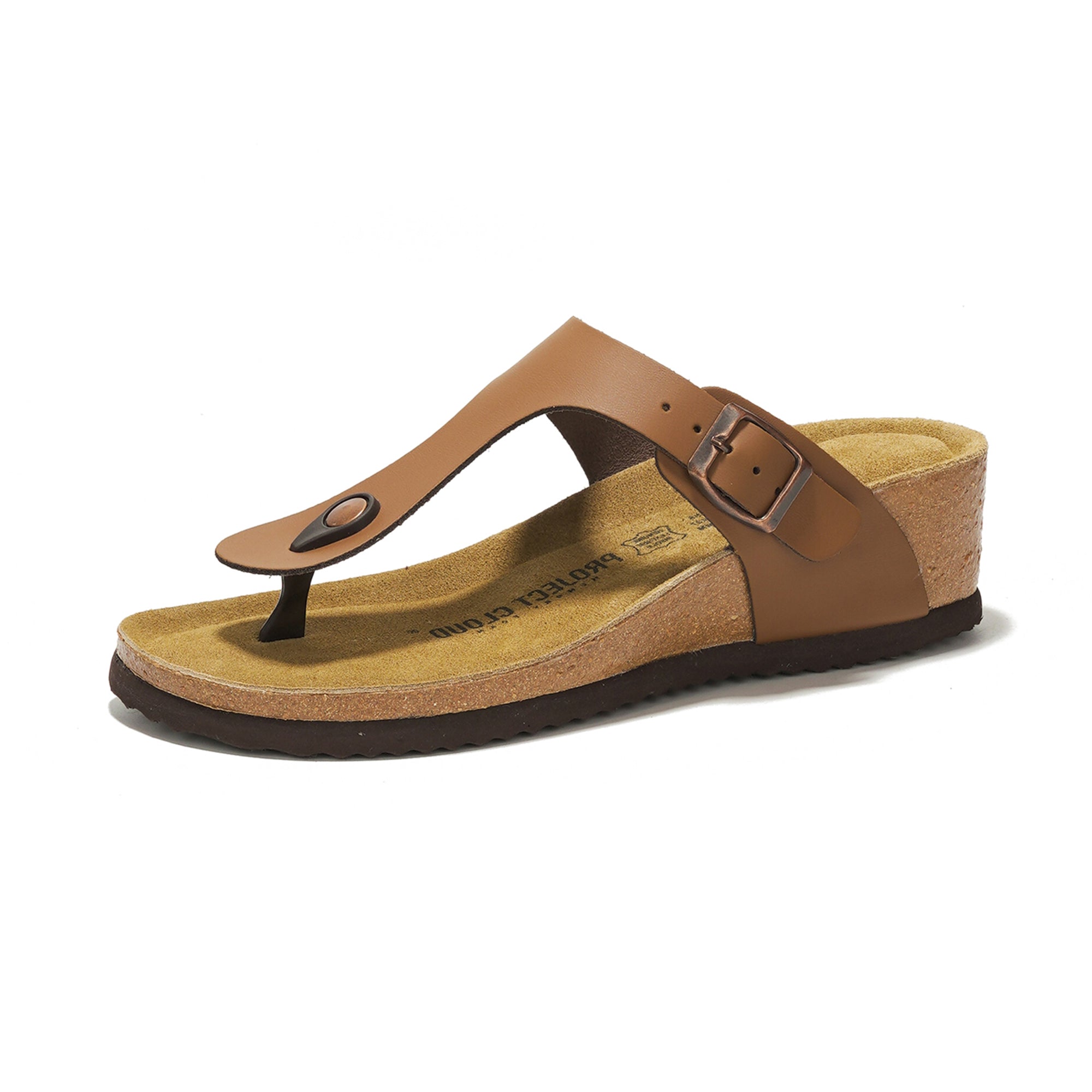 Belize Leather Wedge Sandals by Project Cloud: Leather & Cork Comfort