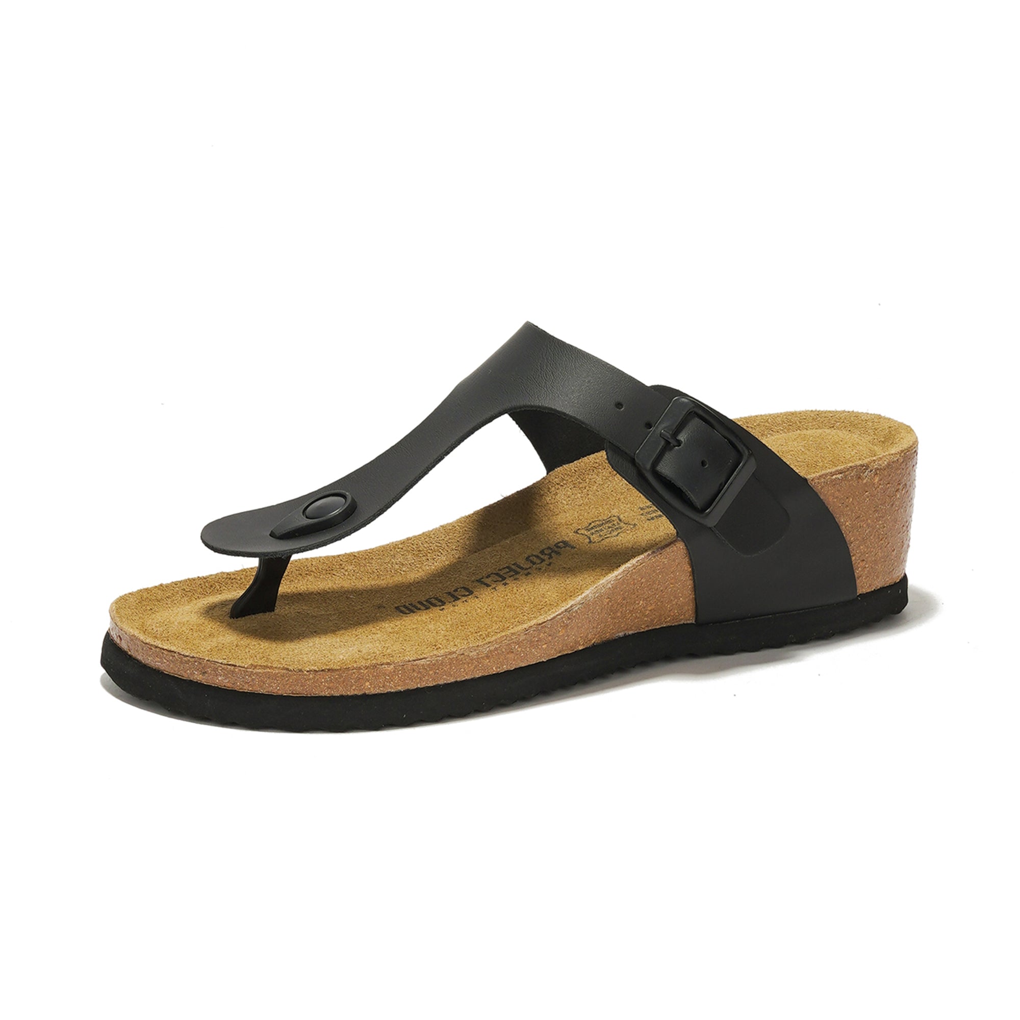 Belize Leather Wedge Sandals by Project Cloud: Leather & Cork Comfort