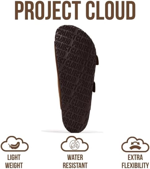 Project Cloud Men's | 100% Genuine Leather Sandals | Memory Foam | Lightweight | Non-Slip - Arizona Mens