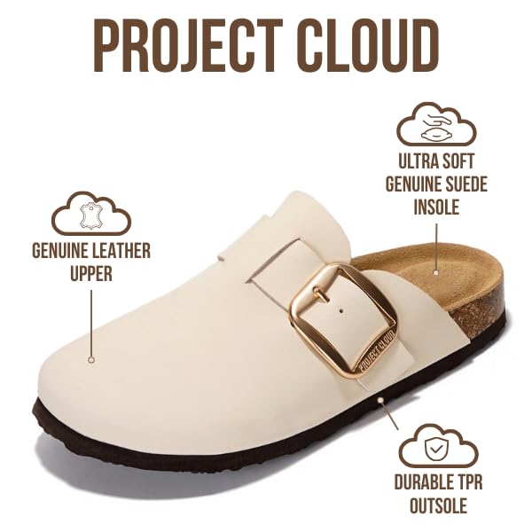 Project Cloud | "Manchester" Women Clogs | Genuine Leather | ProjectPlush™️ | Non-Slip