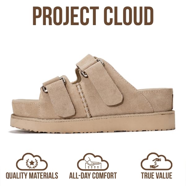Project Cloud | "Silverstar" Women Platform Sandals | Memory Foam Insole | Lightweight | Non-Slip