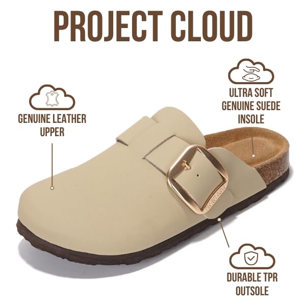 Project Cloud | "Manchester" Women Clogs | Genuine Leather | ProjectPlush™️ | Non-Slip