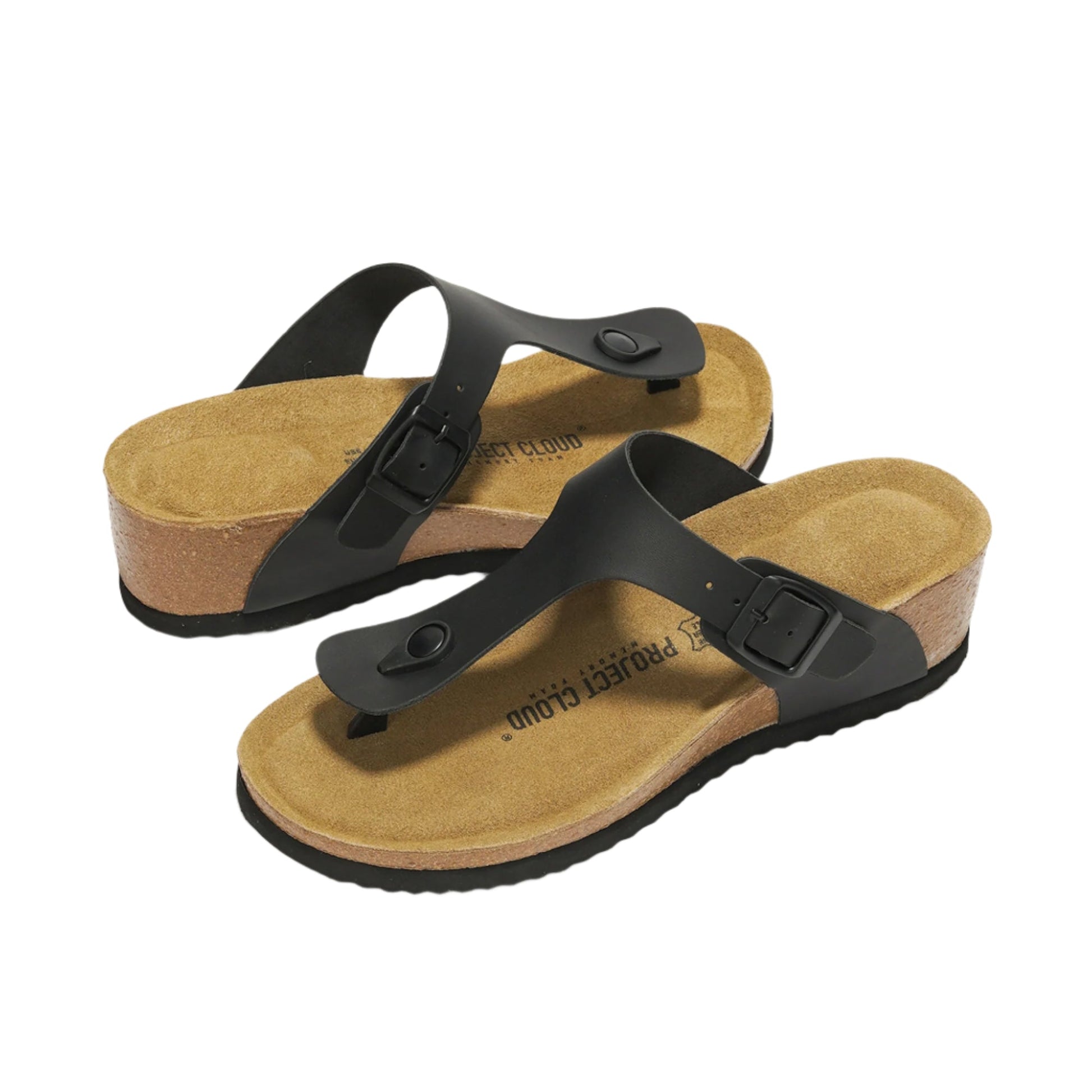 Belize Leather Wedge Sandals by Project Cloud: Leather & Cork Comfort