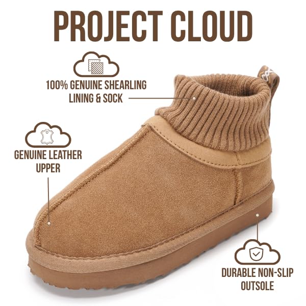 Project Cloud Kids Boots | 100% Genuine Leather | Water Resistant | Memory Foam | Non-Slip - DreamOn