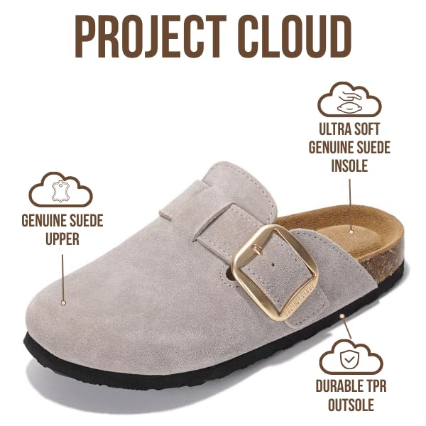 Project Cloud | "Manchester" Women Clogs | Genuine Leather | ProjectPlush™️ | Non-Slip
