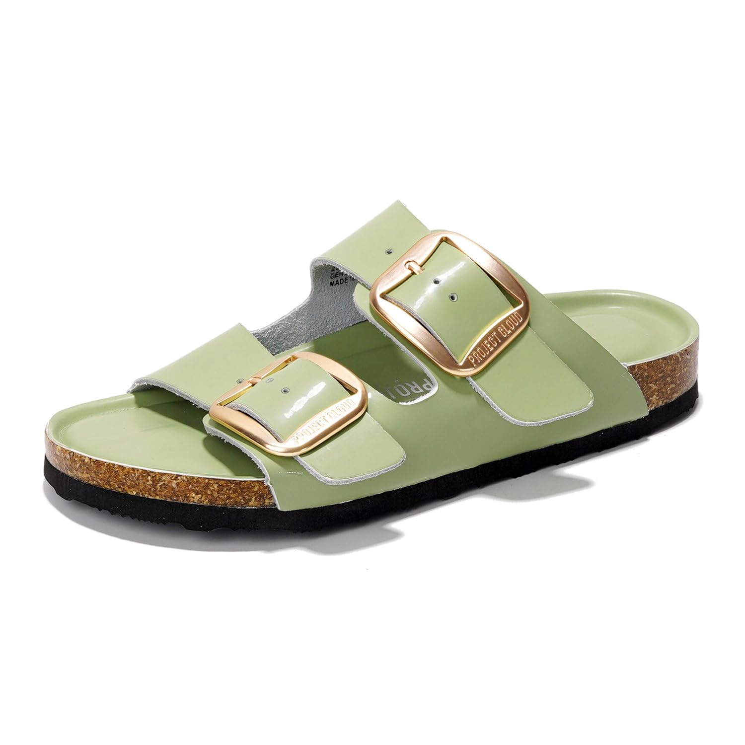 100% Genuine Leather Flat Sandals Comfortable Beach Essentials Womens Sandals - Memory Foam Slides for Women (Santorini)