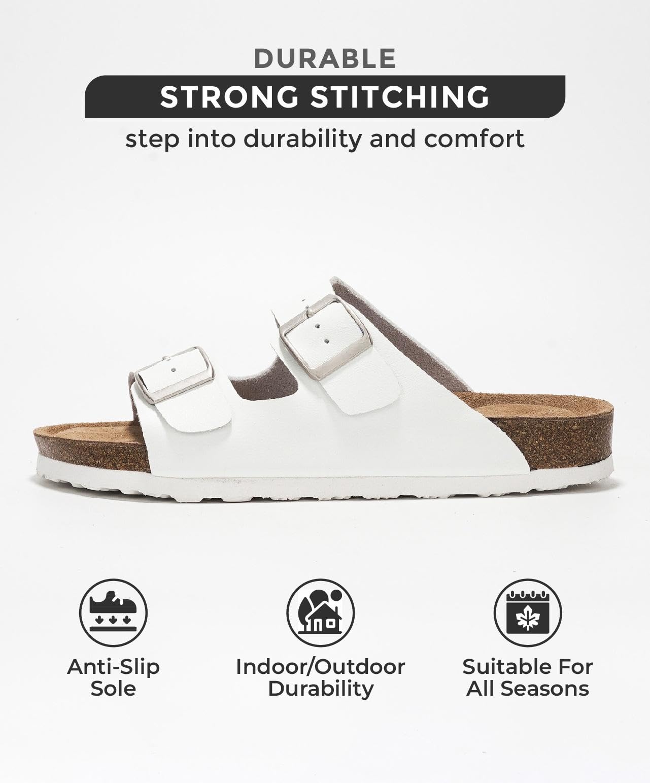Project Cloud | "Venita" 100% Genuine Leather Sandal- ProjectPlush™ Memory Foam Technology